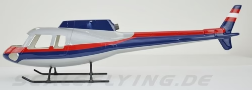 AS350 SCALE 500 SIZE GLASS FIBER FUSELAGE HELICOPTER SHELL WHITE&BLUE COVER ROBAN MODEL FOR T-REX 500