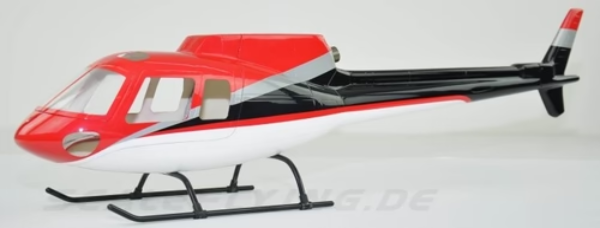 AS350 SCALE 500 SIZE GLASS FIBER FUSELAGE HELICOPTER SHELL BLACK&RED COVER ROBAN MODEL FOR T-REX 500