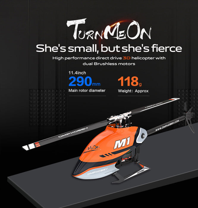 Omphobby M1 Orange Rc Helicopter 290Mm Rtf