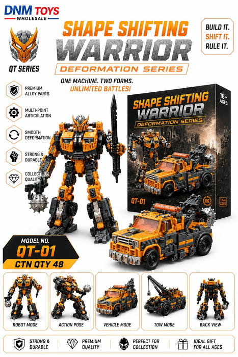 QT-01 Shape Shifting Warrior Transforming Robot Truck | Alloy Model
