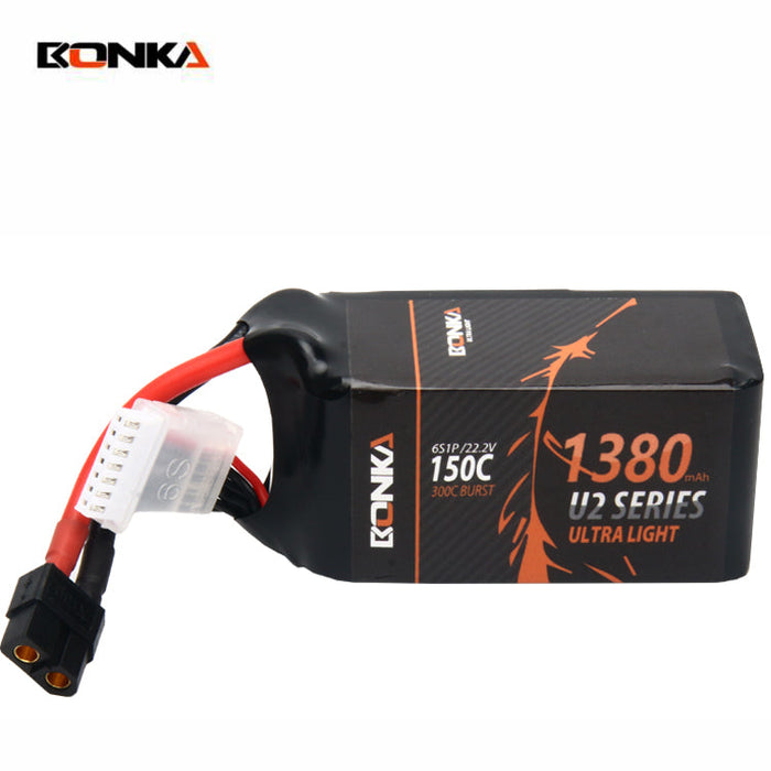 Lipo 22.2V 1380Mah 150C 6S Fpv Series Bonka Battery Pack