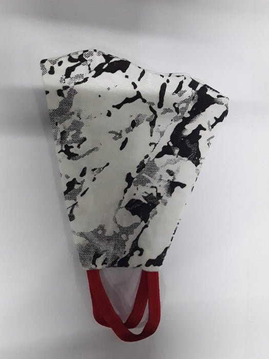Facemask White Marble Black Medium