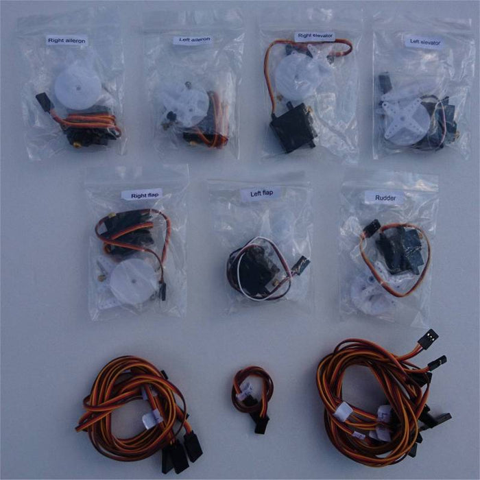 Servo Set Of 7Pcs (17G) And Cable Extensions For Sebart Mini