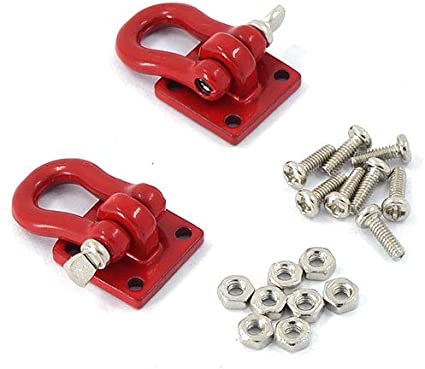 Yeah Racing 1/10 Rc Rock Crawler Accessories - Heavy Duty Shackle W/Mounting Bracket (Red)
