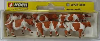 NOCH 15726 COW BROWN WHITE FIGURE HO SCALE