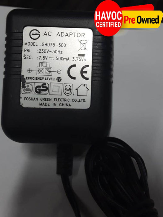 Ac Adapter  230V-50Hz Dc 7.5V 500Ma Charger-Quality Pre Owned