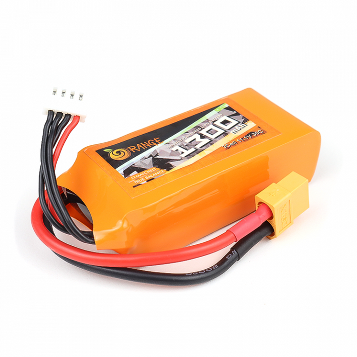 ORANGE 1300mAh 3S 40C (11.1 v) Lithium Polymer Battery Pack (LiPo)