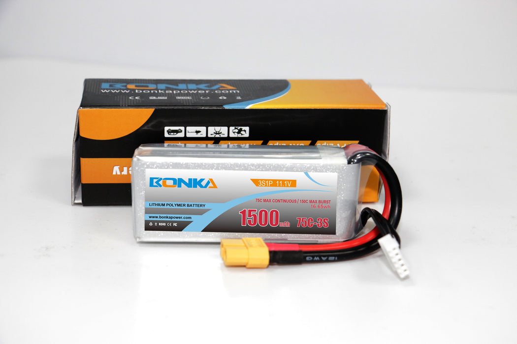 Bonka 11.1V 1500Mah 75C Battery