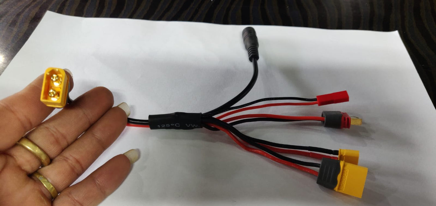 20CM 20AWG XT60 MALE PLUG TO XT60 XT30 DC5.5 T PLUG CHARGER ADAPTER CABLE
