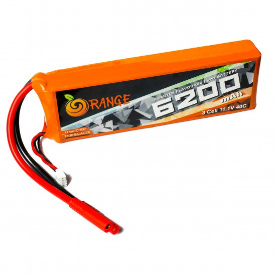 ORANGE 6200mAh 3S 40C (11.1 v) Lithium Polymer Battery Pack (LiPo)