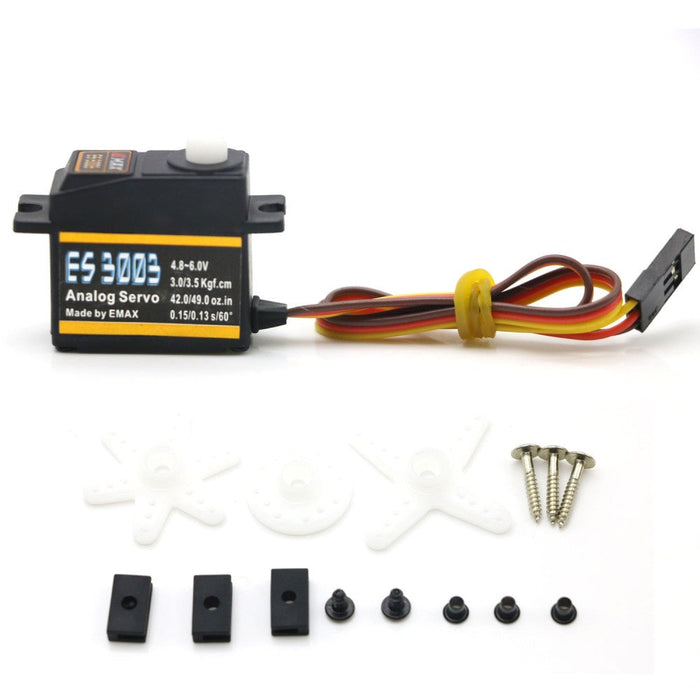 EMAX ES3003 17g 3.5kg 0.13sec 23T Plastic Gear Analog Servo For RC Airplane-(Original)