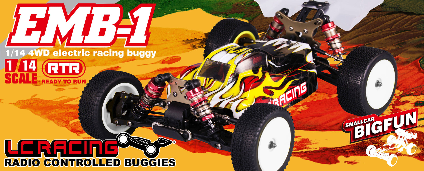Lc Racing Emb-1 1/14 Scale  4Wd Electric Racing Buggy Rtr  ,Ready To Run,With Battery ,Remote
