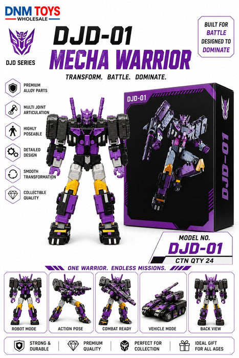 DJD-01 Mecha Warrior Transforming Robot | Alloy Collectible Model