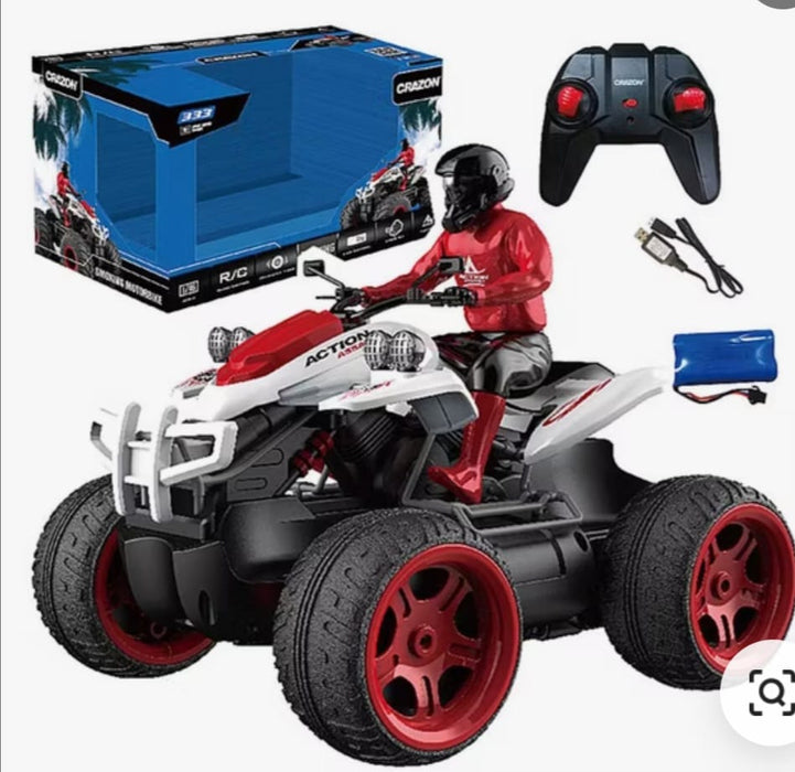 CRAZON / SMOKING MOTOR BIKE 1/16 SCALE, 2.4Ghz & 2.4G CONTROL. 333-MT21142 RED & BLACKCRAZON / SMOKING MOTOR BIKE 1/16 SCALE, 2.4Ghz & 2.4G CONTROL. 333-MT21142 RED & BLACK