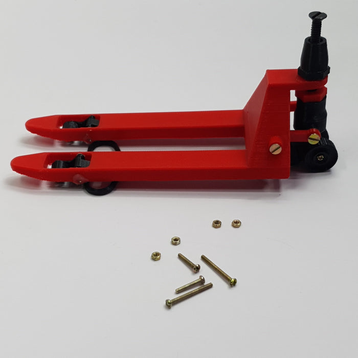 SCALE MINIATURE ACCESSORIES PALLET JACK WITH FUNCTIONAL MOVING PARTS DRUM LIFTER 3D PRINTED MODEL