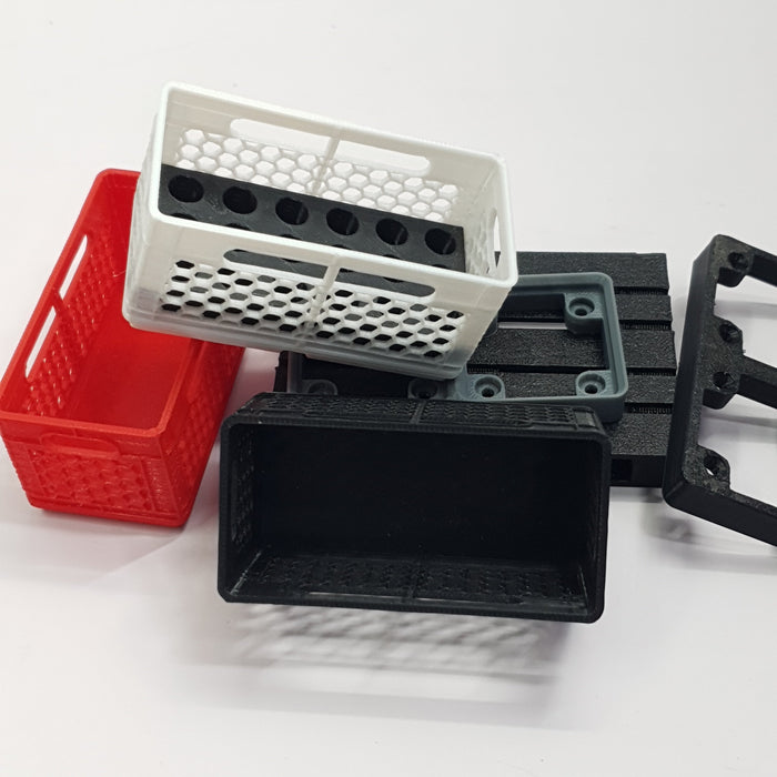 SCALE MINIATURE ACCESSORIES 1:10 RC SCALE CARGO CRATE STORAGE BOX WITH TOOL MOUNT 3D PRINTED ACCESSORY