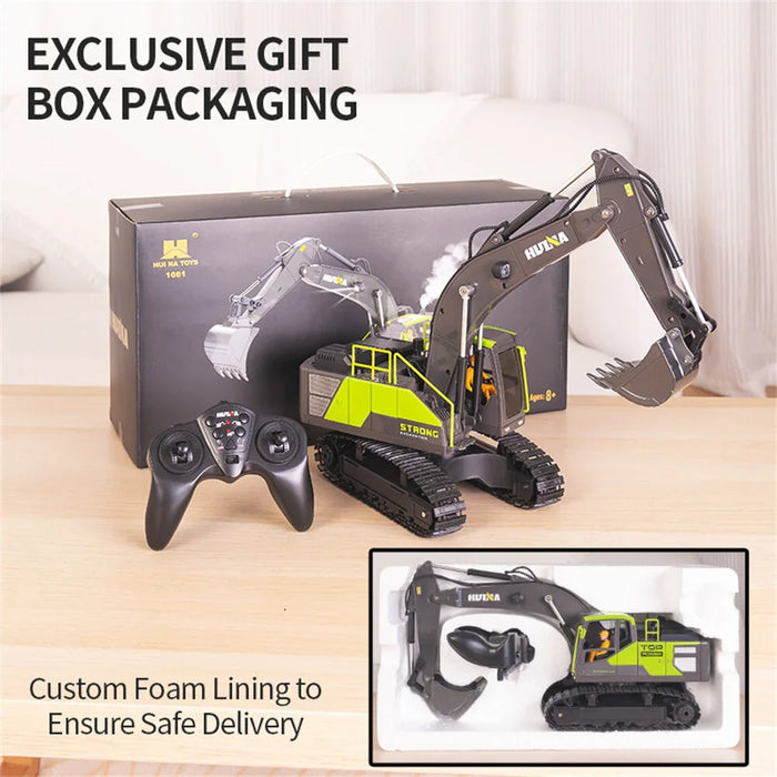 HUINA 1661 1:18 13CH 2.4G PROFESSIONAL RC UPGRADED ALLOY EXCAVATOR ENGINEERING VEHICLE