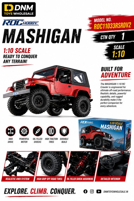 ROCHOBBY Mashigan 1:10 Scale 4WD RC Crawler – Off-Road Adventure