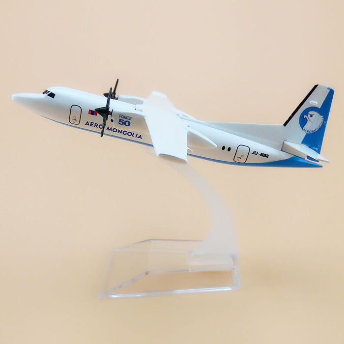 Airplane Diecast Mangolia Fokker 50 16Cm