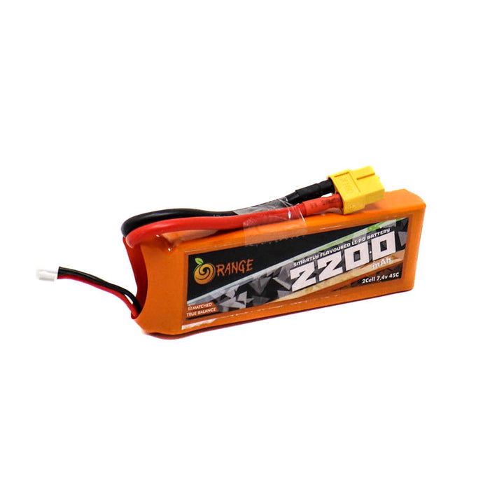 Orange 2200mAh 2S 45C/90C (7.4V) Lithium Polymer Battery Pack