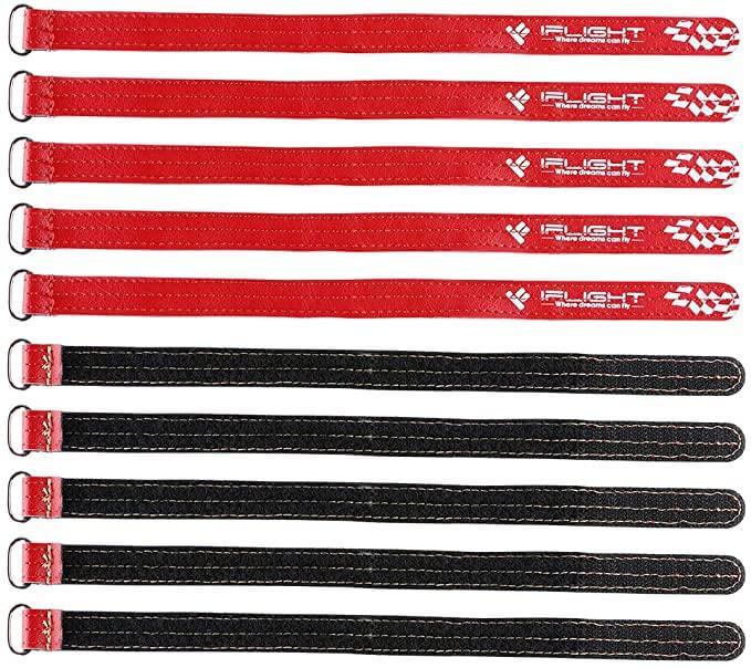 20Mm Microfiber Pu Leather Battery Straps (5Pcs)-Red 200Mm