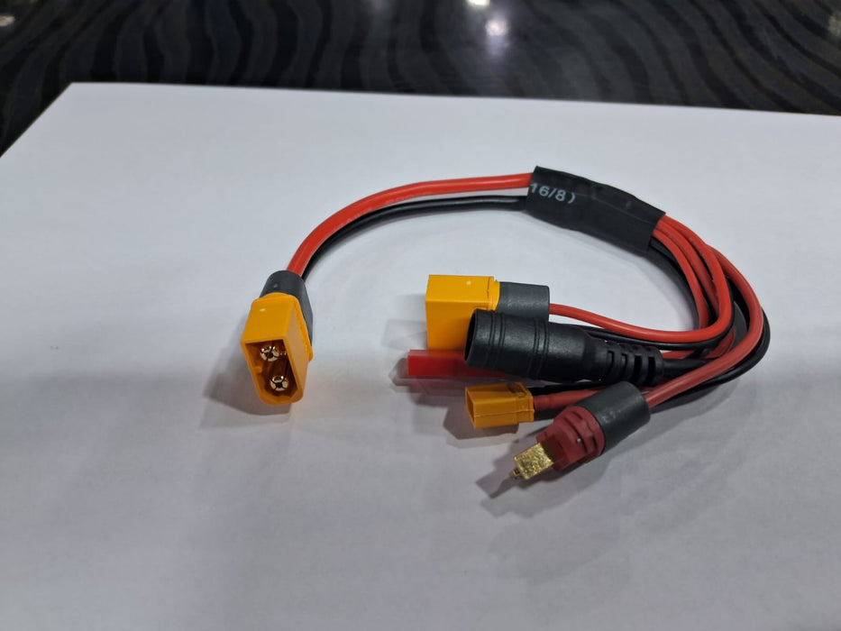 20CM 16AWG XT60 MALE PLUG TO X T60 XT30 DC5.5 T PLUG CHARGER ADAPTER CABLE