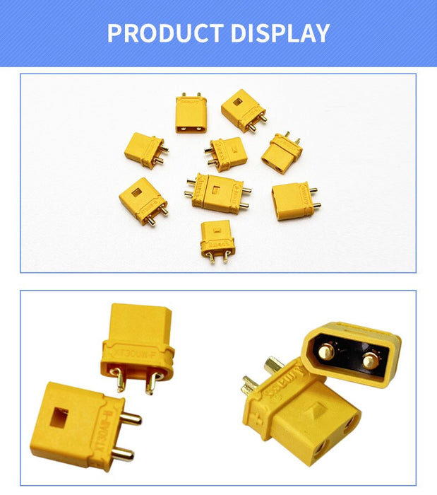 AMASS XT30U YELLOW CONNECTOR (MALE & FEMALE)