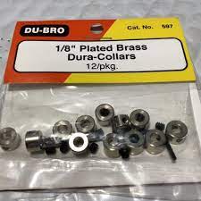 Du-Bro 1/8 Brass Dura Collars 12 Pcs No.597