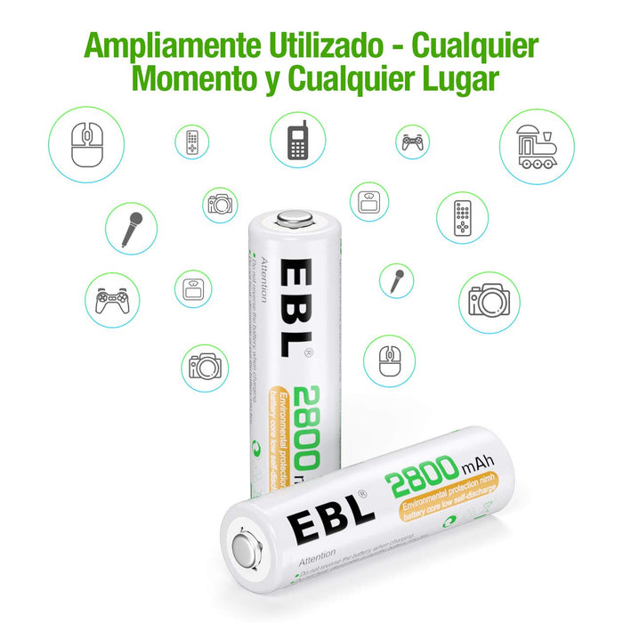 Aa Ebl Rechargeble Nimh Battery 2800Mah