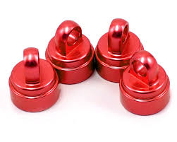 Traxxas 3767X RED-Anodized Aluminium Shock Caps (Fits Ultra Shocks) (Set Of Four)