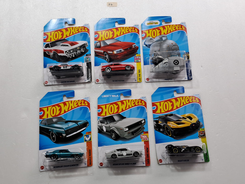 HOT WHEELS - CASE M- BASIC CAR ASSORTED (PACK OF 6 )-DIECAST
