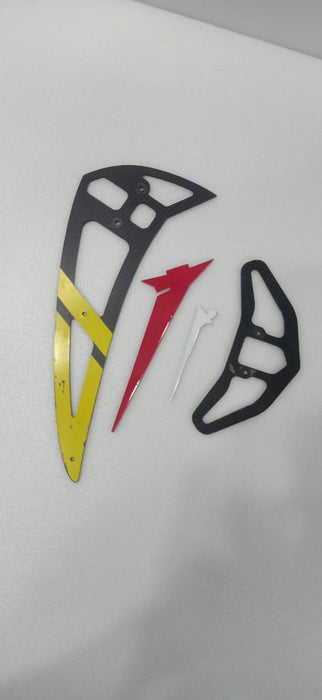 Align 700E PRO Carbon Vertical Stabilizer-Yellow (QUALITY PRE OWNED)