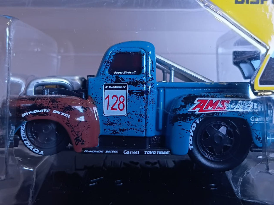 MAISTO MUSCLE 1/64 SCALE OLD SMOKEY 1949 FORD F1 PICKUP BLUE SERIES 4 MODEL 19 CODE 15526