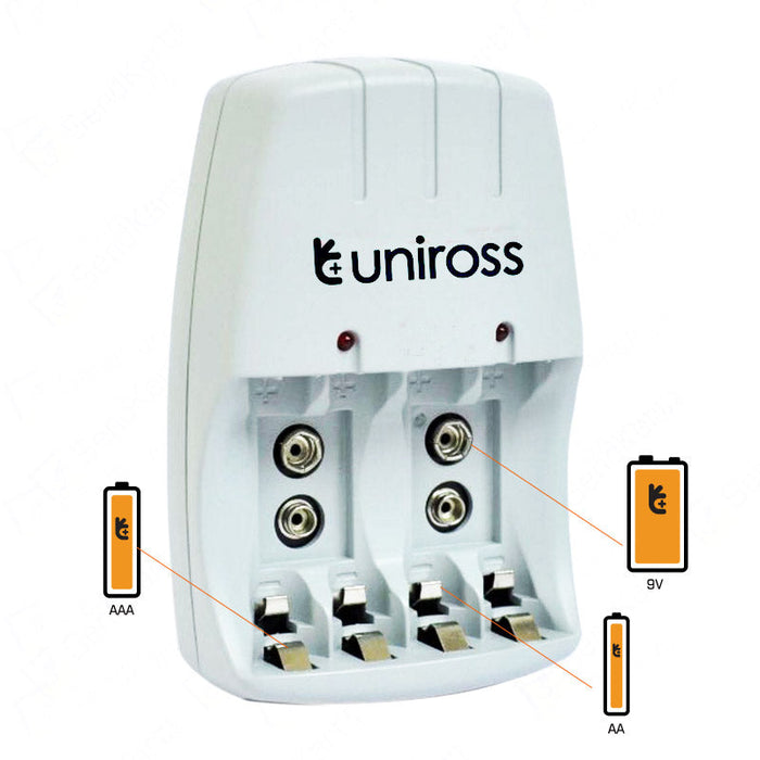 Uniross Compact 9V/AA/AAA Charger (Multi-Functional)