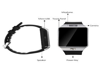 JM BLACK MOBILE WATCH WITH SIMCARD
