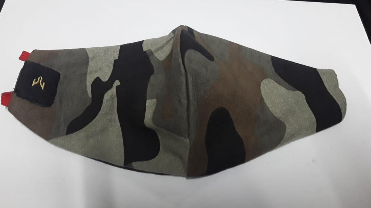 Facemask Army Camo-Back Strap Light Small