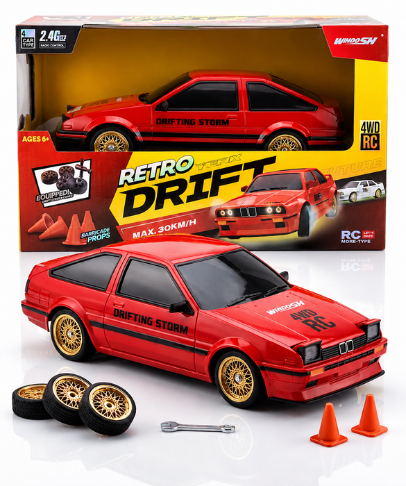 Windosh Retro Drift 4WD RC Car — 1:14 Scale High-Speed Drifting Storm Racing Car