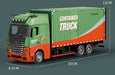 1:24 Diecast Heavy Container Truck with Light & Sound, Pull Back, Openable Doors | Metal Toy Model (1851 Edition)