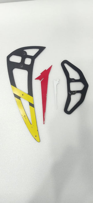 Align 700E PRO Carbon Vertical Stabilizer-Yellow (QUALITY PRE OWNED)