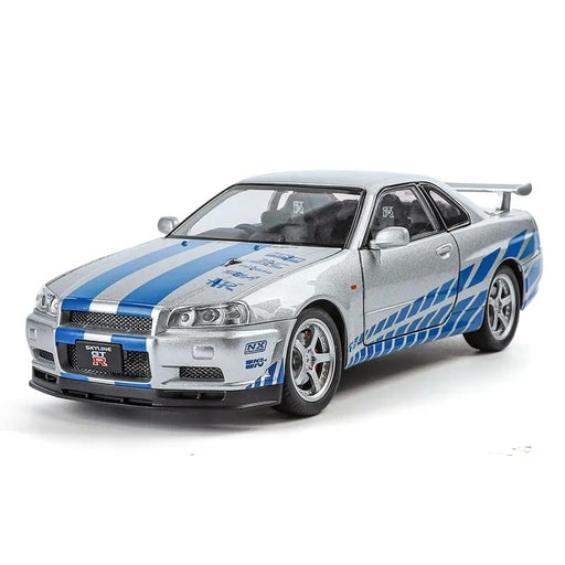1/32 Nissan Skyline GT-R R34  Die-Cast Model Car Silver