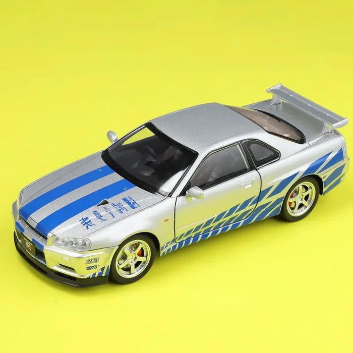 1/32 Nissan Skyline GT-R R34  Die-Cast Model Car Silver