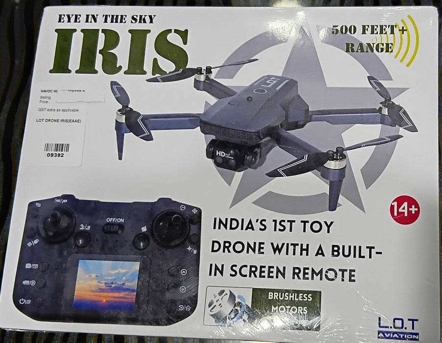 L.O.T 500 FEET RANGE DRONE WITH A BUILT-IN SCREEN REMOTE IRIS DRONE AVIATION (BRUSHLESS MOTOR SILENT &POWERFUL)