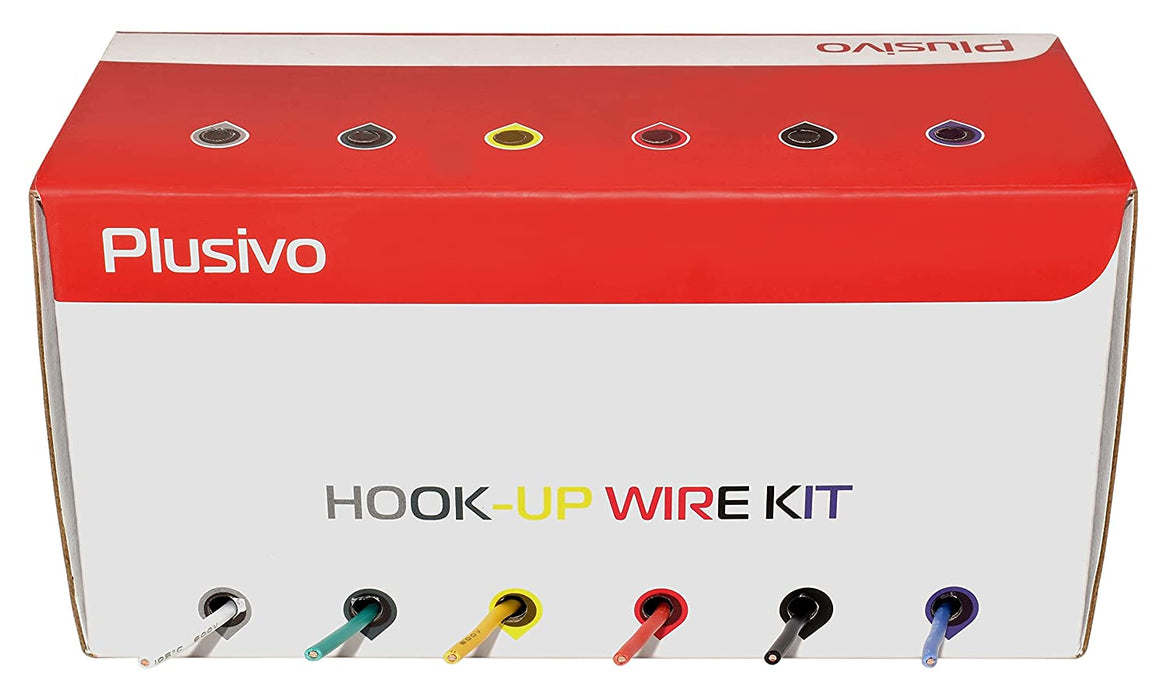 Plusivo 18AWG Hook up Wire Kit – 600V Pre-Tinned Solid Core Wire of 6 Colors x 5M