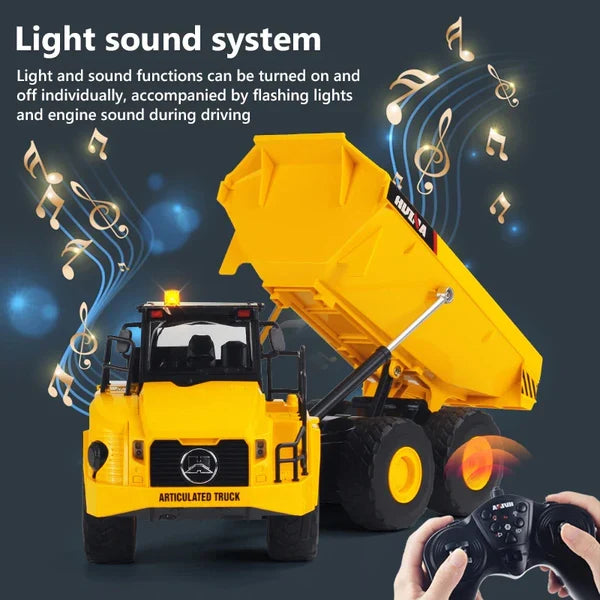 Huina 1553 1:16 Scale RC Articulated Dump Truck – Die-Cast Metal Alloy Construction Vehicle