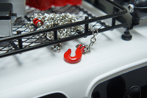 Yeah Racing 1/10 RC Rock Crawler Accessory 96Cm Long Chain And Hook Set Red