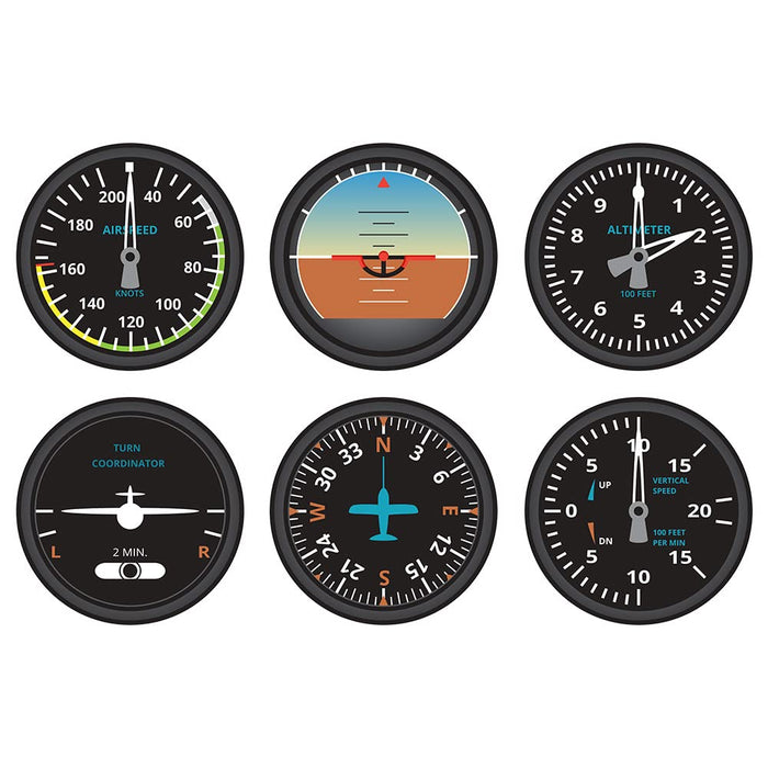 AIRPLANE INSTRUMENTS COASTERS(Pack OF 6)