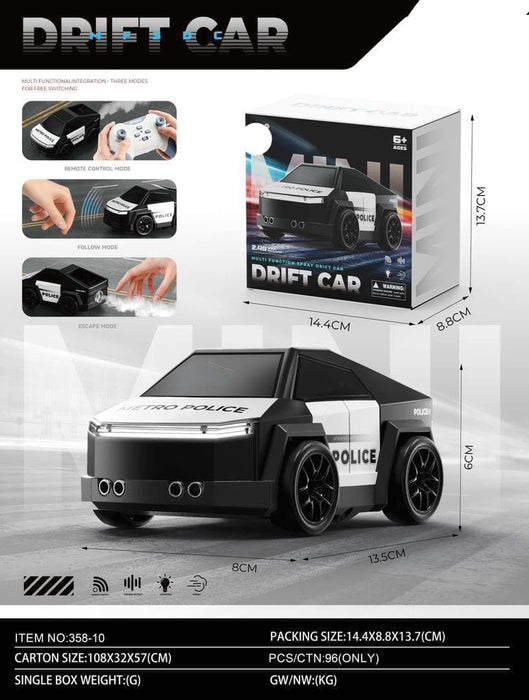 MINI 2.4G Gesture-Sensing Metro Police RC Drift Car with Spray Mist & 360° Stunts