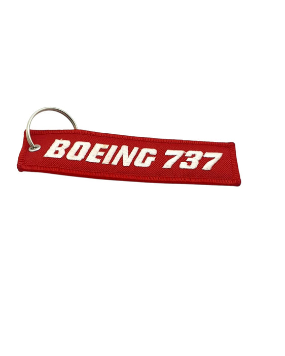 EMBROIDERED KEYRING BOEING 737