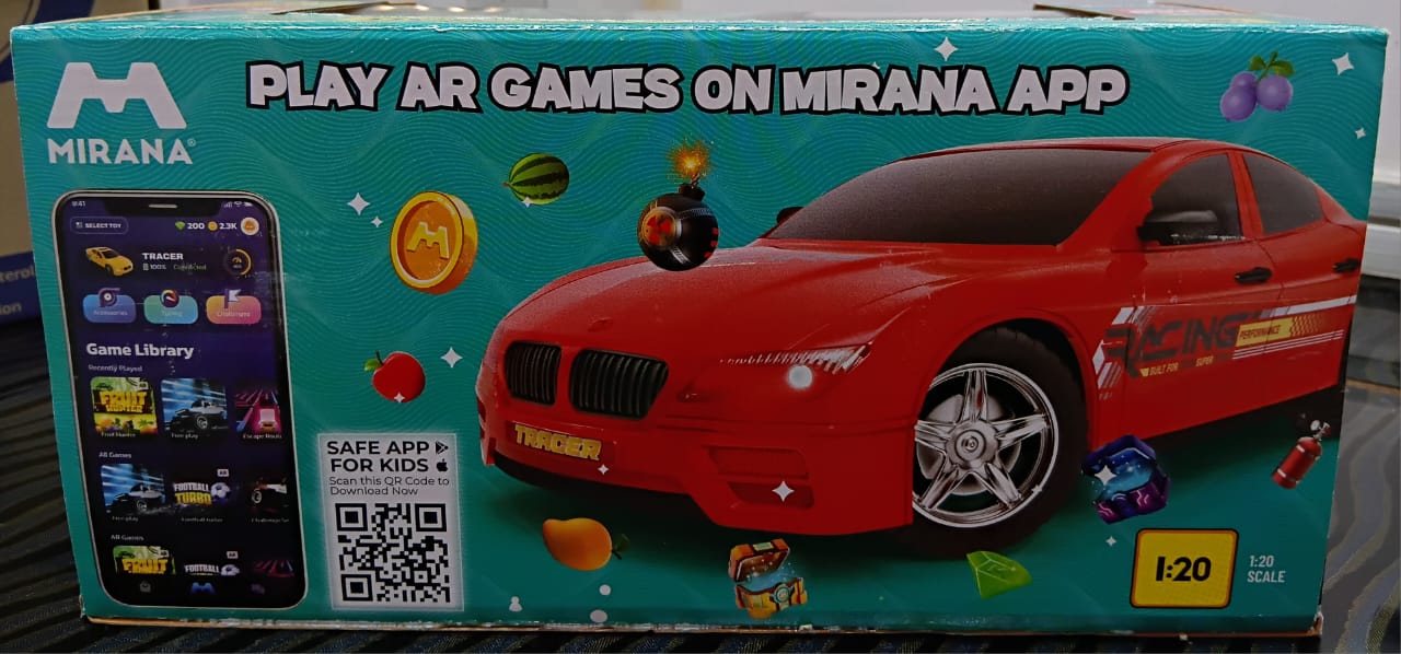 MIRANA WATCH CONTROL TRACER RC CAR HAND & APP CONTROL WITH BLUETOOTH SPEAKER C-TYPE CHARGING HIGH SPEED RACING ( WHITE )