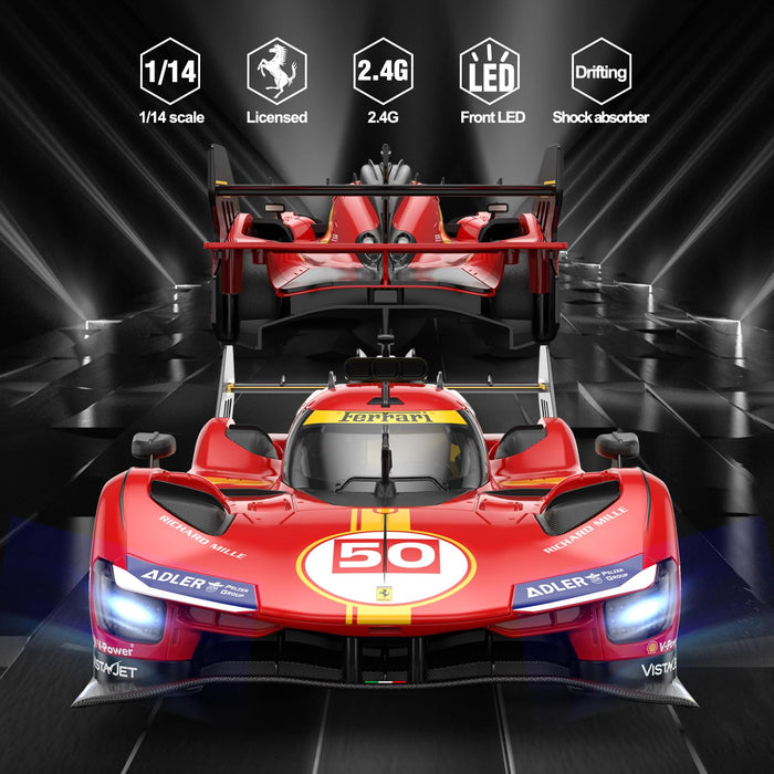 RASTAR 10116 FORMULA FERRERI 499P 1/14SCALE NO:50 LE MANS RED & YELLOW